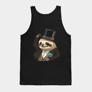 Sloth Funny Top Hat Tank Top